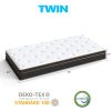 12 Inch Twin Mattress, Spring Mattress With Black-Gold Trim & White Surface, Medium Firm Support For Bedroom/Guesthouse
