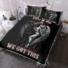 3PCS Soft And Comfortable Death And Angel Print Duvet Cover Set For Bedroom And Guest Room - Includes 1 Duvet Cover And 2 Pillowcases All Season