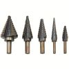 5pcs Baked Yellow Hair Black Step Drill Triangular Shank High-speed Steel Pagoda Drill Hole Opener Set
