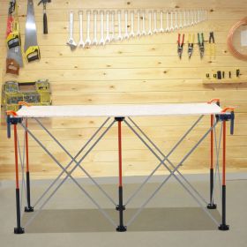 Portable Folding Workstand 4.15 X 2.18ft Collapsible Work Stand 2500lbs Capacity (Option: Orange)