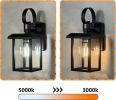 Inowel Outdoor Dusk To Dawn Wall Light 3000K 5000K Black Exterior Light Fixture 40003