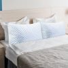 Cooling Memory Foam Pillow Ventilated Soft Bed Pillow W/ Cooling Gel Infused Memory Foam 2Pcs Queen Size