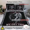 3PCS Soft And Comfortable Death And Angel Print Duvet Cover Set For Bedroom And Guest Room - Includes 1 Duvet Cover And 2 Pillowcases All Season