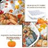 3PCS Colorful Oil Painting Pumpkin Pattern Quilt Set For All Seasons Flower Fall Leaves Bedding Set With 2 Pillowcases For Kids Adults Thanksgivi