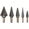5pcs Baked Yellow Hair Black Step Drill Triangular Shank High-speed Steel Pagoda Drill Hole Opener Set