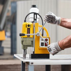 Magnetic Drill 1200W 2810 Lbf Mag Drill Press 1.6 In Boring Diameter Yellow (Option: Yellow)